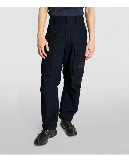 Stone Island Blue Ghost Piece Cargo Trousers for men