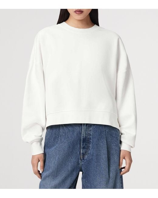 AllSaints White Cotton-Blend Esme Lila Sweater