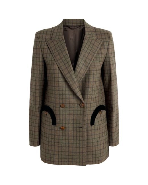 Blazé Milano Green Virgin Wool-Cashmere Check Everyday Blazer