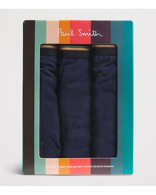 Paul Smith Blue Stretch-Organic Cotton Trunks for men