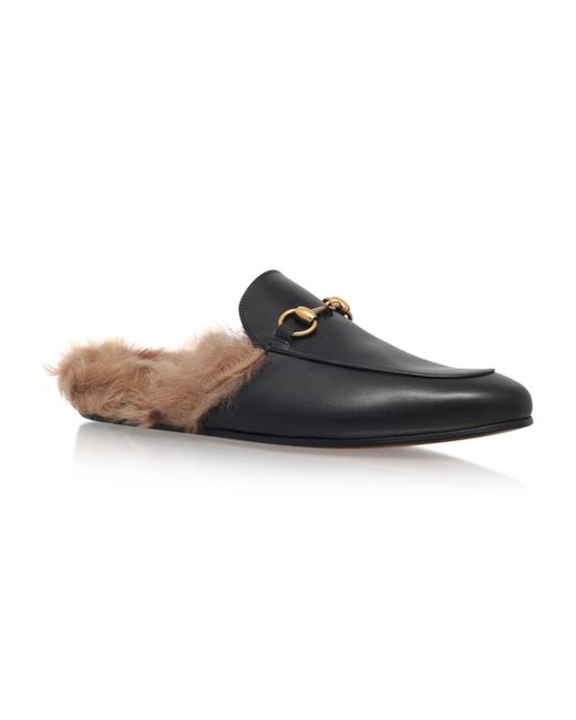 Gucci Princetown Leather Slippers in 