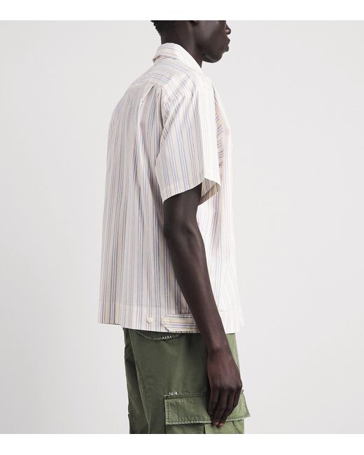 CHERRY LA White Stripe Western Mechanic Shirt for men
