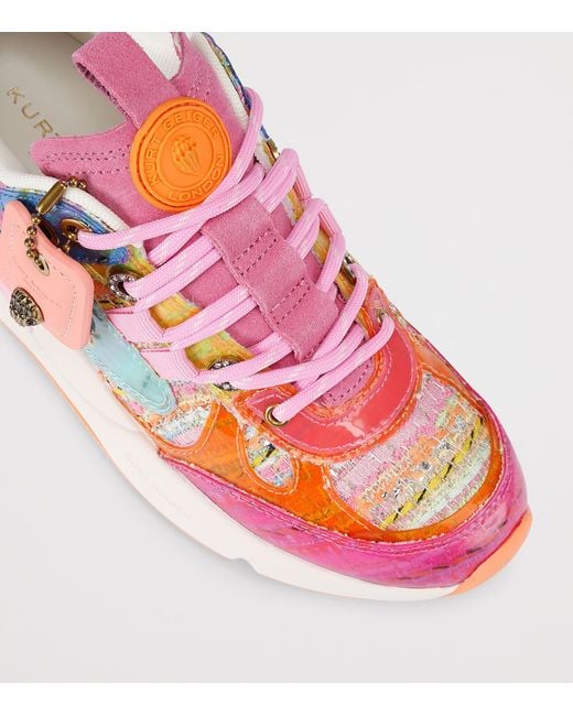 Kurt Geiger Pink Suede Kurt Runner Sneakers