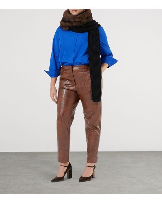 Marina Rinaldi Brown Faux Snakeskin Belford Trousers