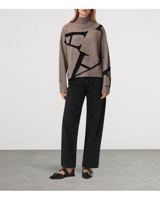 AllSaints Brown A Star Rollneck Sweater