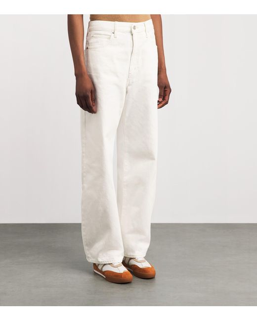 FRAME White Bow Barrel Jeans