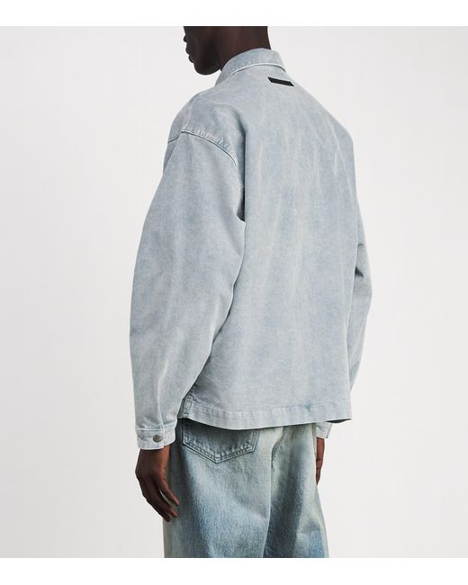 7 For All Mankind Blue Cotton-Blend Corduroy Shirt for men