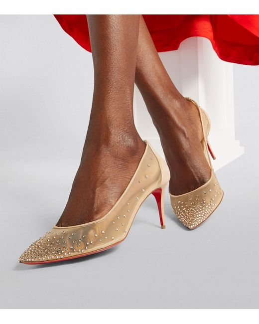 Women's // Follies Strass 70mm Glitter Heels // Beige (Euro: 40