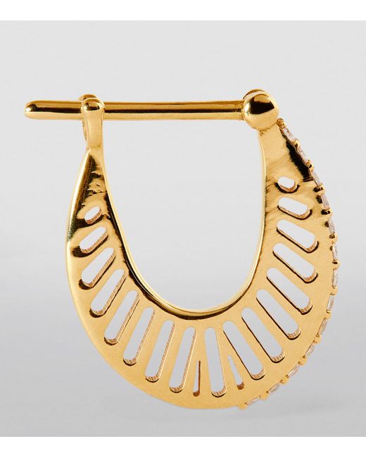L'Atelier Nawbar Metallic Small And Diamond Cosmic Flat Ray Earrings