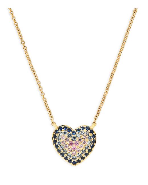 Emily P. Wheeler Metallic And Sapphire Heart Lucy Necklace