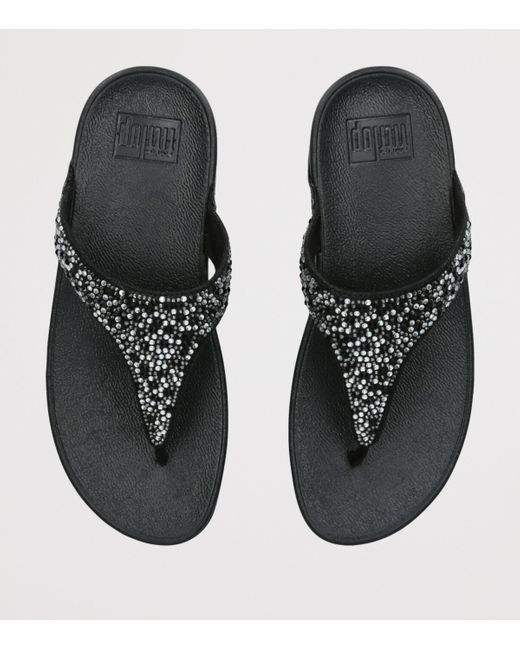 Fitflop Black Embellished Lulu Flatform Sandals 40