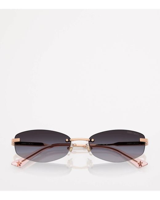 Jimmy Choo Pink Wire Oval Sunglasses