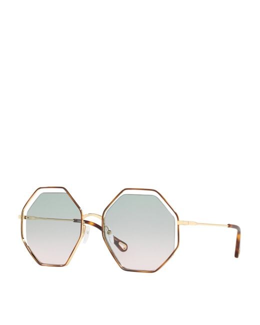 Chloé Gray Poppy Octagonal Sunglasses