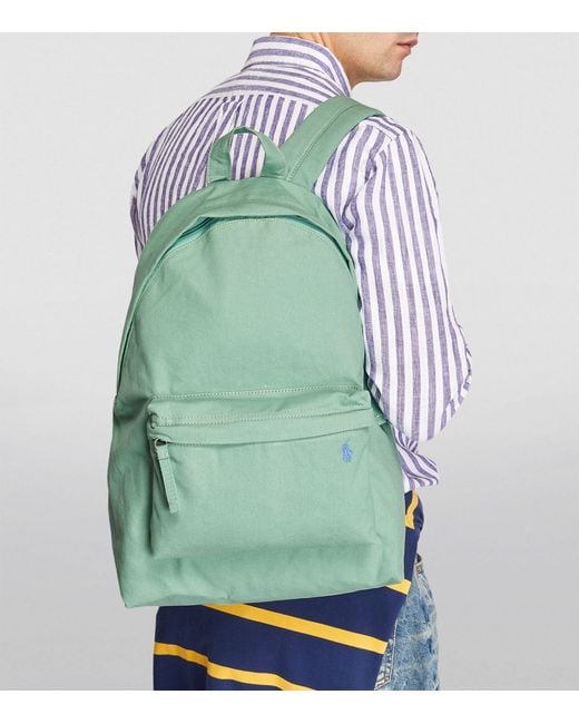 Polo Ralph Lauren Green Canvas Polo Pony Backpack for men