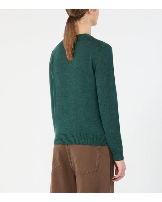 Weekend by Maxmara Green Knitted Floral Sweater