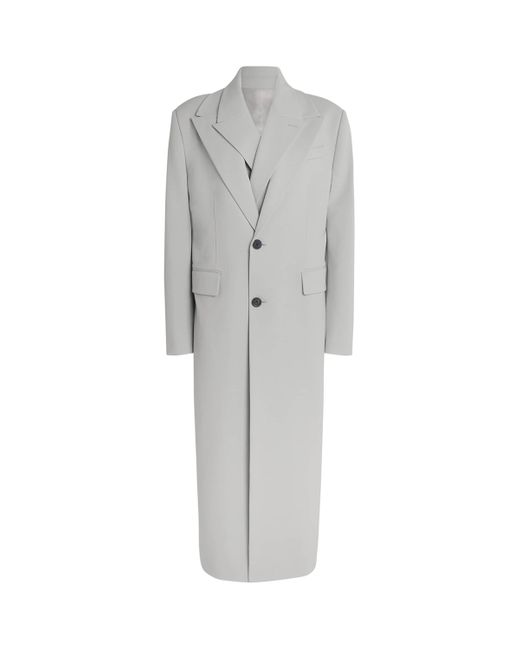 Jean Paul Gaultier Gray Double-Layer Longline Coat