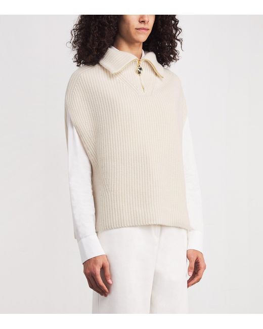Joseph White Cashmere-Blend Ribed Raffet Sweater