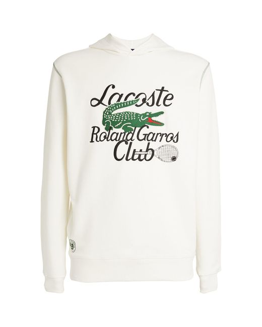 Lacoste White X Roland-garros Logo Hoodie for men