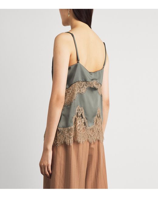 L'Agence Gray Lace-Trim Cami Top