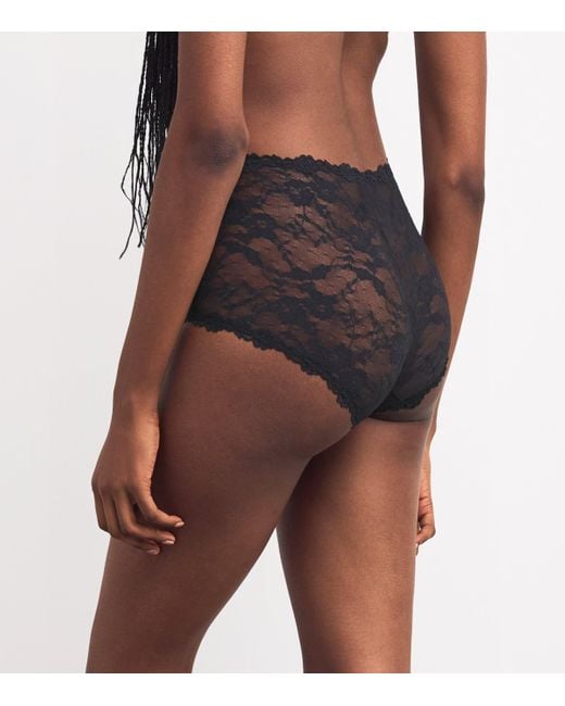 Skims Gray Stretch-Lace Boyshorts