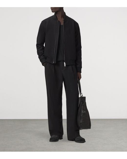 AllSaints Black Wool-Blend Deceit Bomber Jacket for men