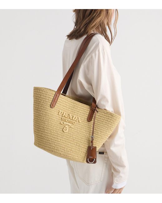Prada Brown Crochet Tote Bag