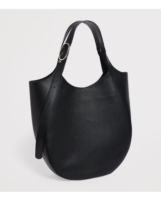 Longchamp Black Extra Large Leather Le Foulonné Top-Handle Bag