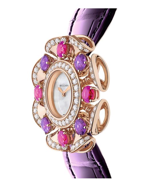 BVLGARI White Rose, Diamond, Amethyst And Rubellite Divas' Dream Watch