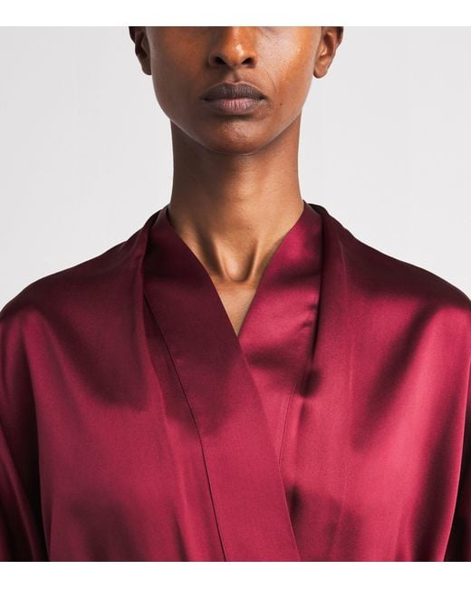 Carine Gilson Red Silk Short Hanae Robe