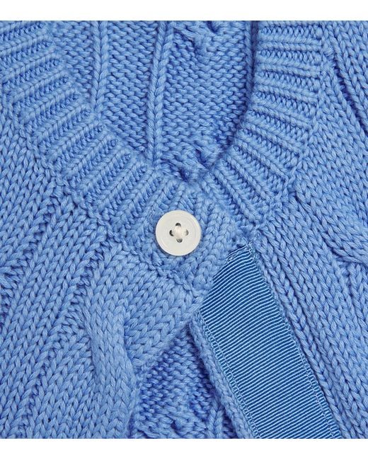 Polo Ralph Lauren Blue Cotton Cable-Knit Cardigan
