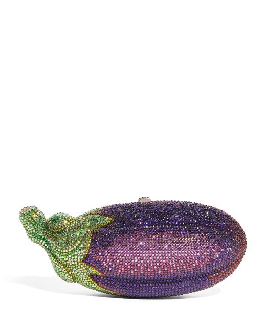 Judith Leiber Embellished Eggplant Clutch Bag in Purple Lyst UK