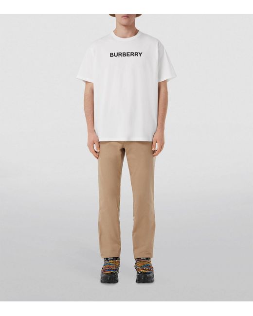 Burberry White Oversized Logo T-shirt for men
