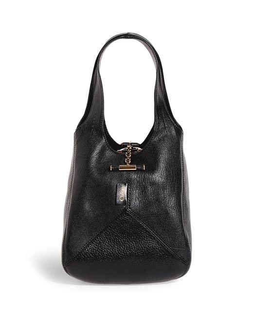 Chloé Black Small Leather Balloon Bucket Bag