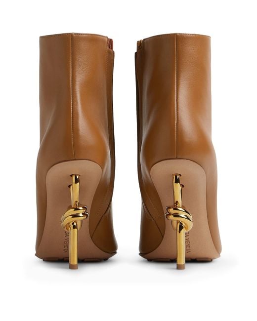 Bottega Veneta Brown Calfskin Heeled Ankle Boots 90