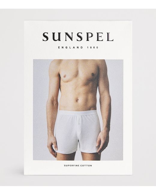 Sunspel Black Superfine Cotton Boxer Shorts for men