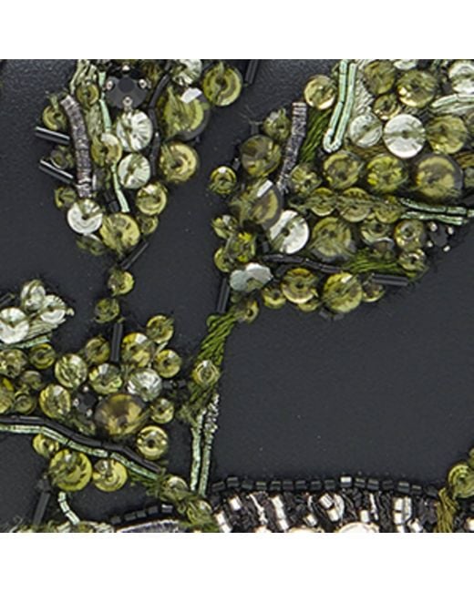 Alexander McQueen Metallic Leather Embellished Skull Knuckle Clutch Bag