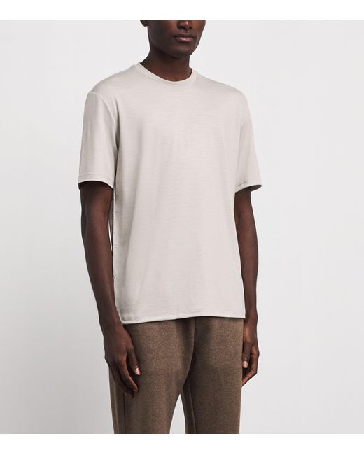 Herno White Wool Logo T-Shirt for men