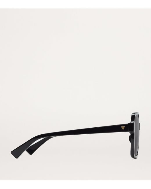 Bottega Veneta Black Rectangular Sunglasses