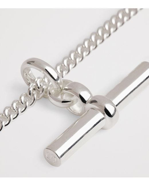 Tilly Sveaas White Sterling Giant T-Bar Curb-Link Chain Necklace