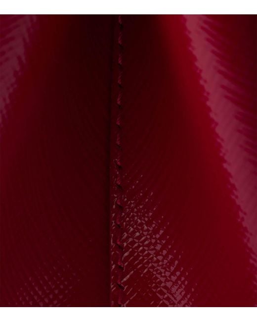 Prada Red Mini Patent Saffiano Leather Galleria Top-Handle Bag