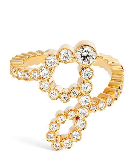 Sophie Bille Brahe Metallic And Diamond Ensemble 'G' Ring