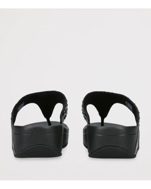 Fitflop Black Embellished Lulu Flatform Sandals 40