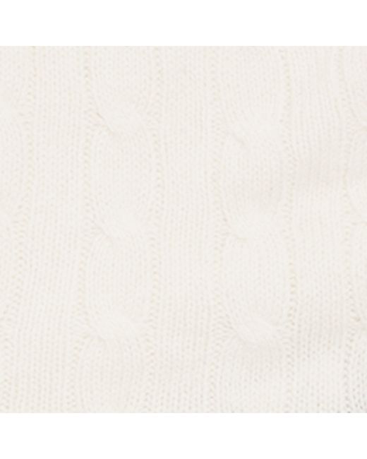 Polo Ralph Lauren White Wool-Cashmere Cable-Knit Wrap Snood