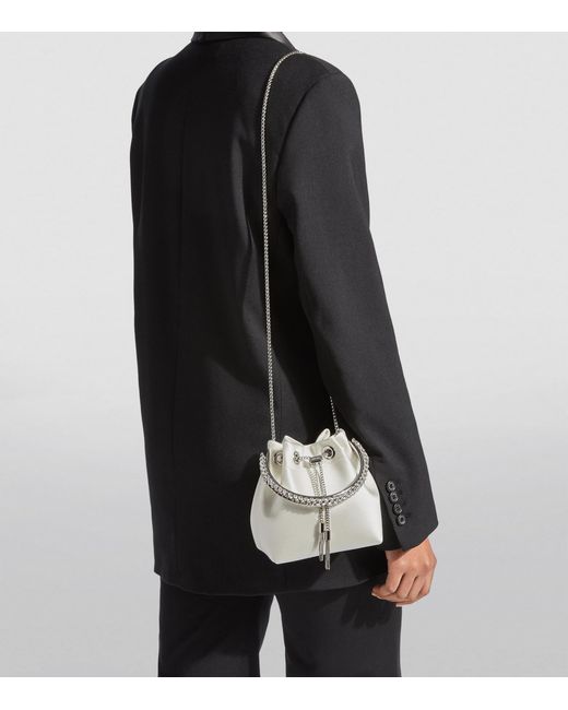 Jimmy Choo White Satin Bon Bon Top-Handle Bag