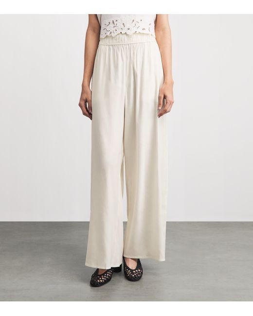Camilla & Marc White Linen-Blend Chara Wide-Leg Trousers