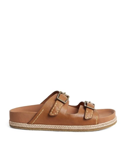 Polo Ralph Lauren Brown Leather Turbach Sandals for men