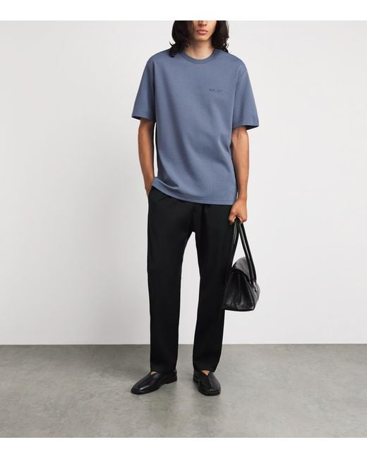 NN07 Blue Relaxed Logo Nat T-Shirt for men