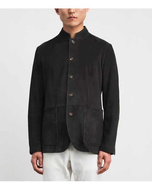 Eleventy Black Suede Jacket for men