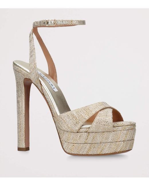 Aquazzura Metallic Divine Plateau Platform Sandals 130