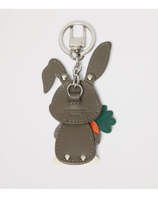 Weekend by Maxmara White Leather Bunny Keyring